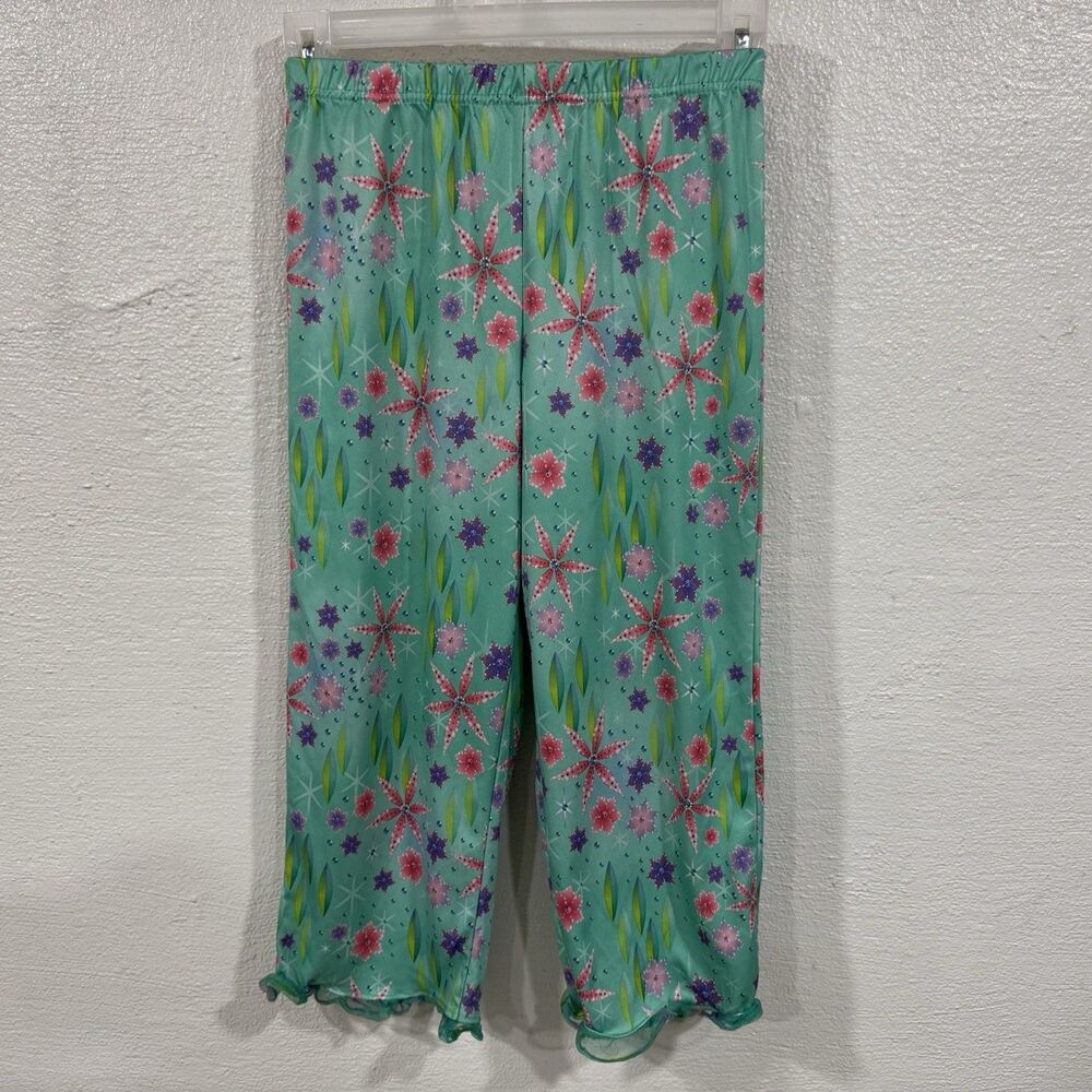 Shimmer & Shine Girls PJ Pants Size 10-12 Green Pink Purple Floral Sleepwear